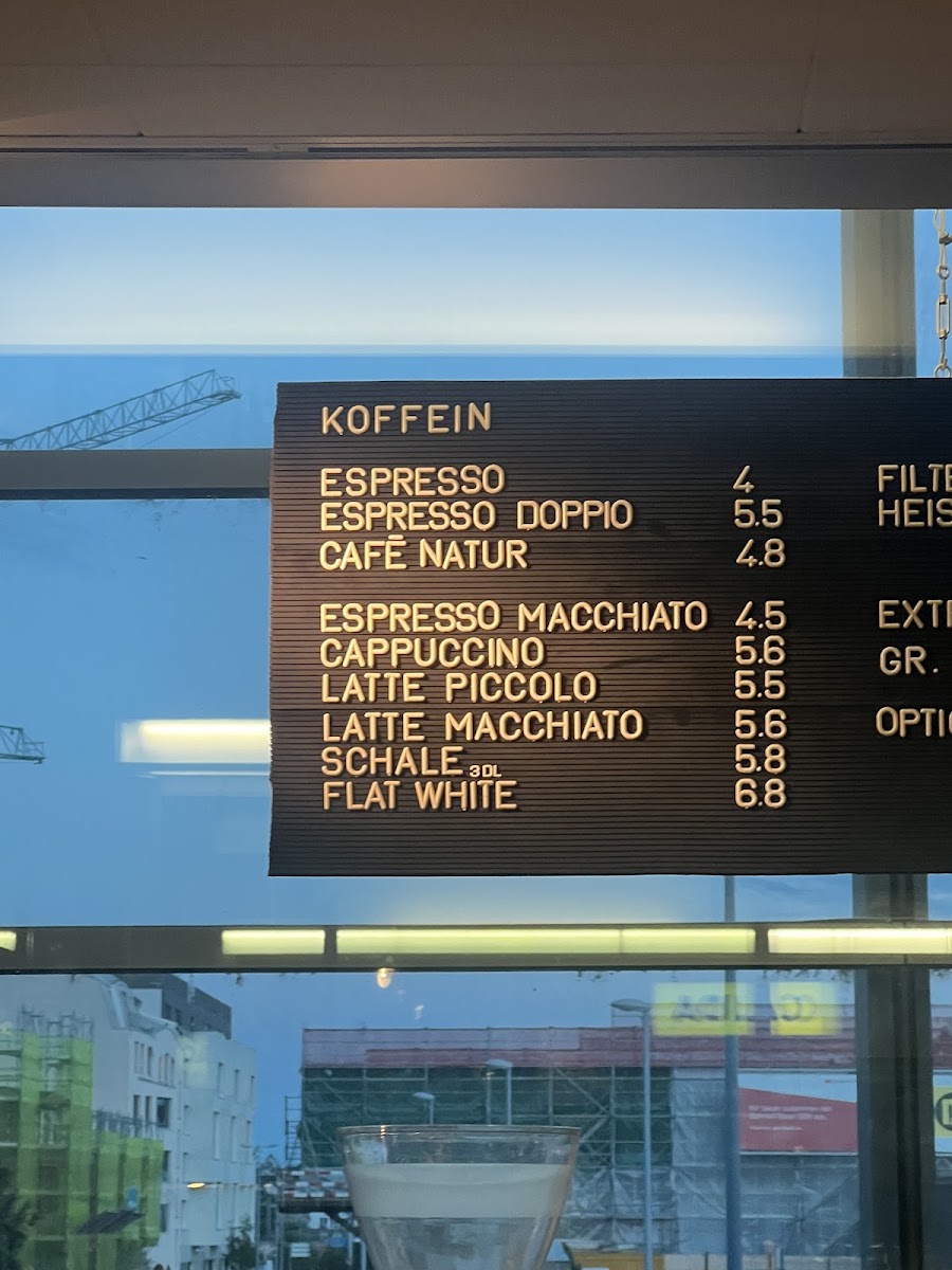 Kaffee Macher menu board