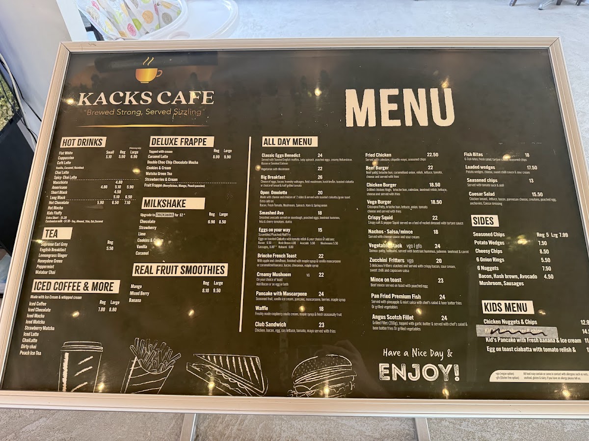 Bite & Sip menu board