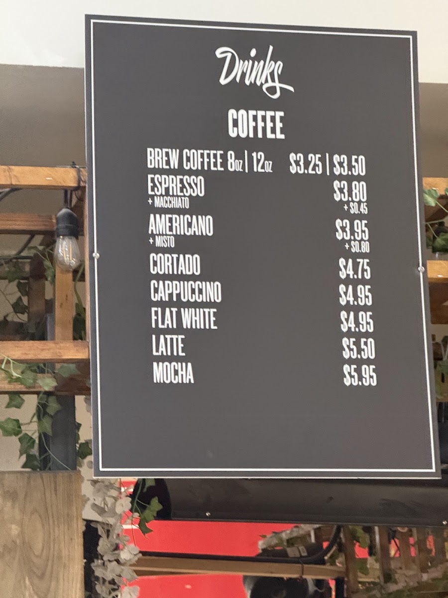 Hale Coffee Company menu board