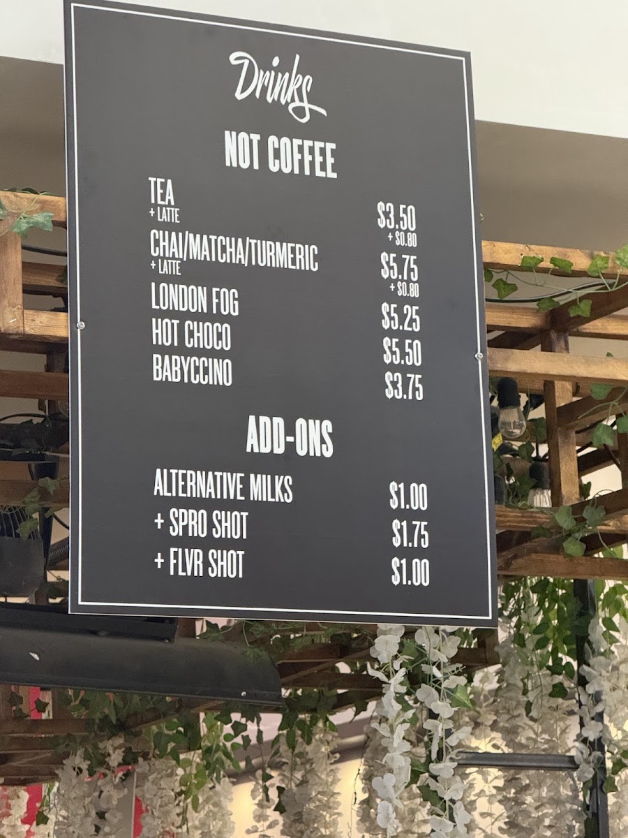 Hale Coffee Company menu board