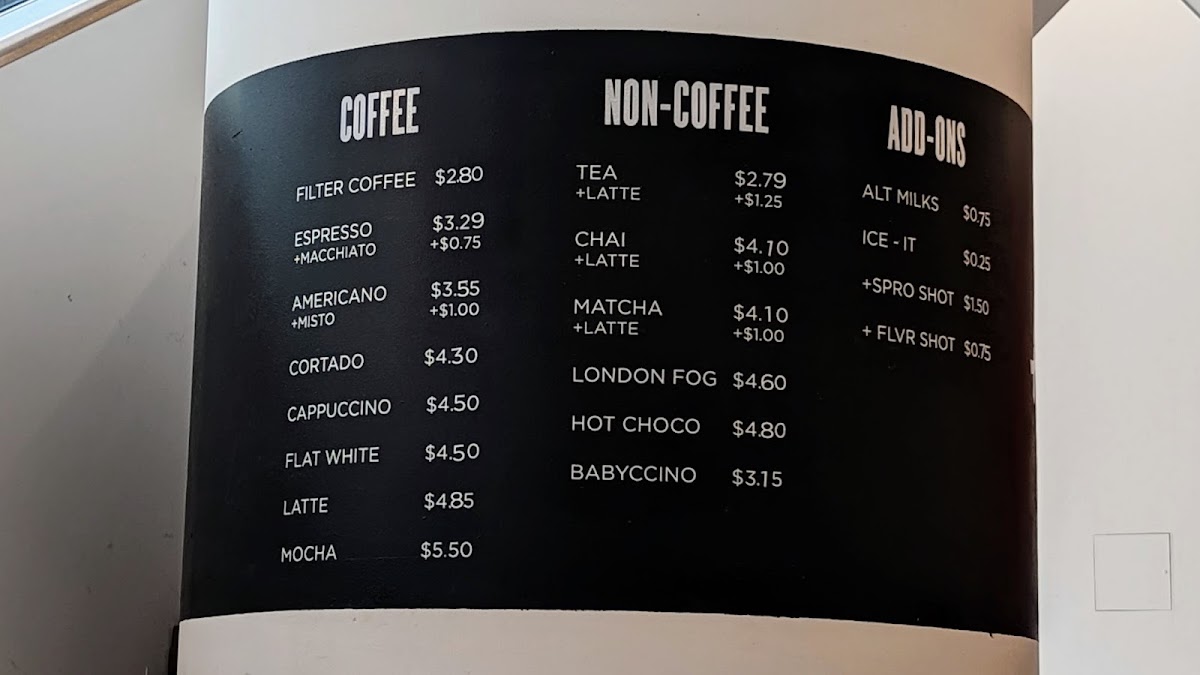 Hale Coffee Company menu board