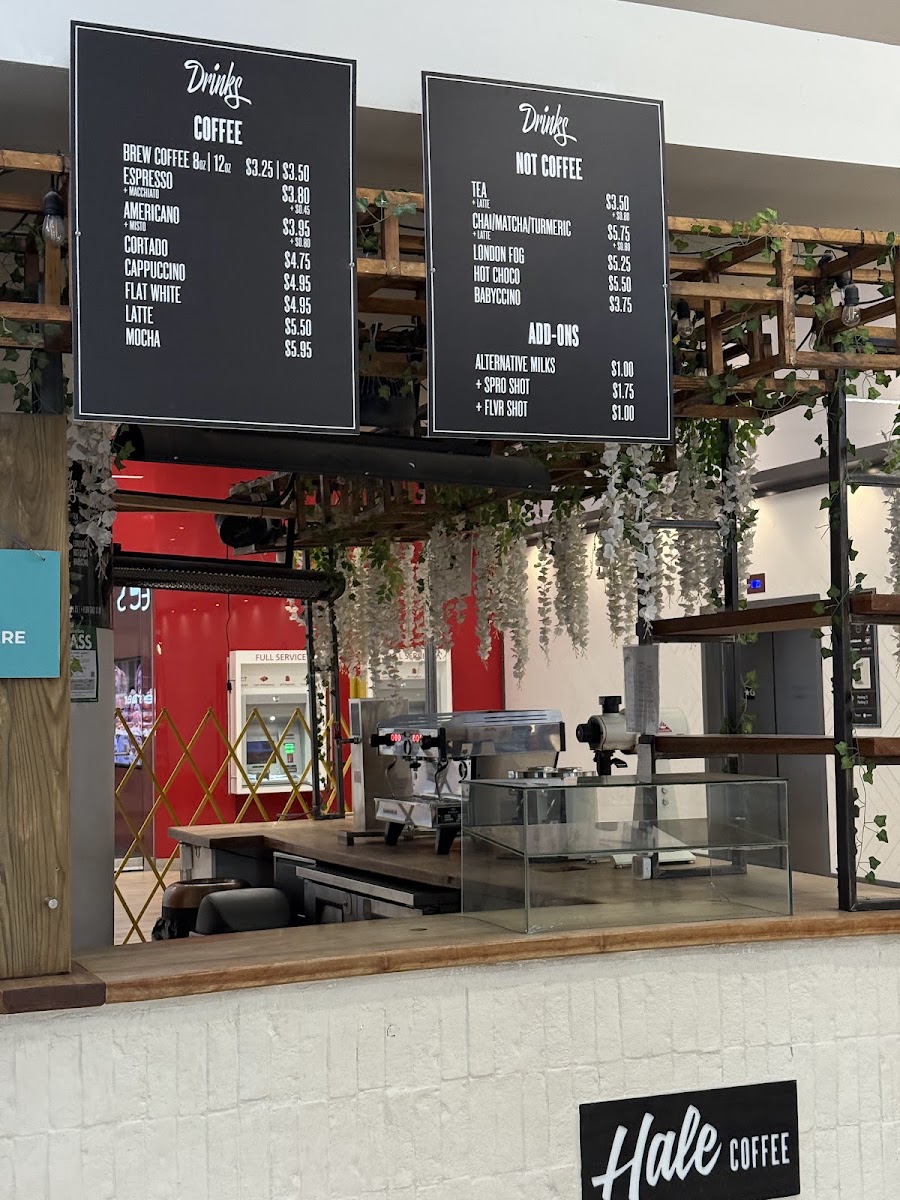 Hale Coffee Company menu board
