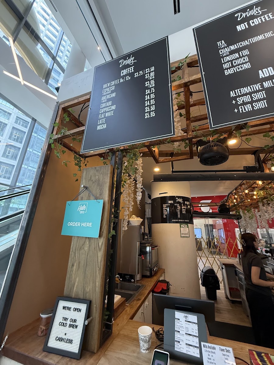 Hale Coffee Company menu board