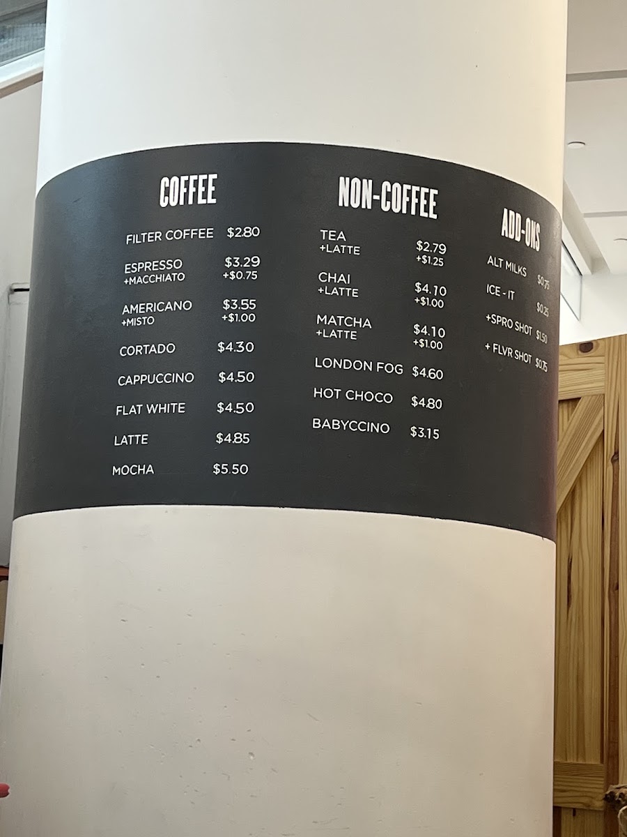 Hale Coffee Company menu board