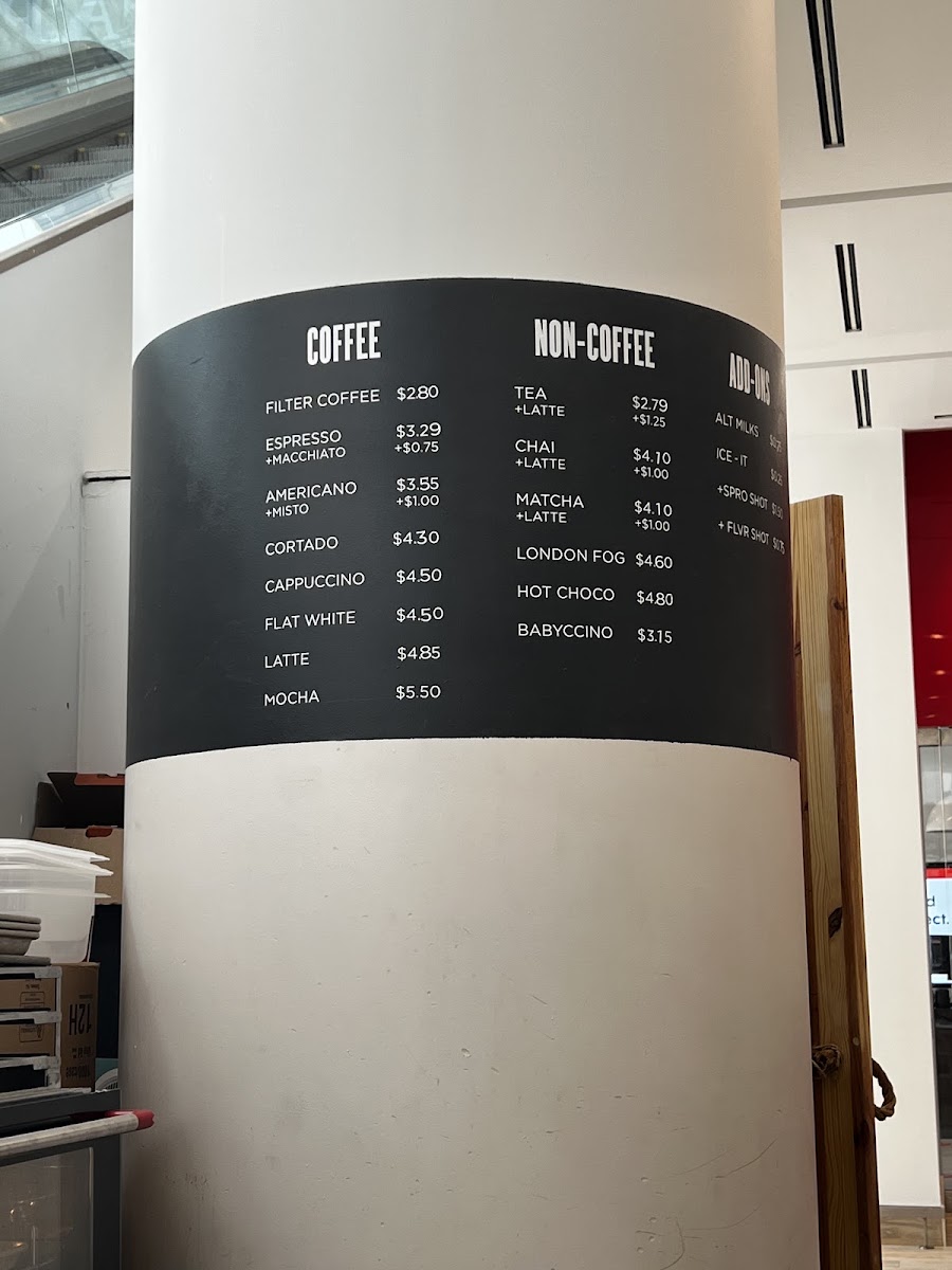 Hale Coffee Company menu board