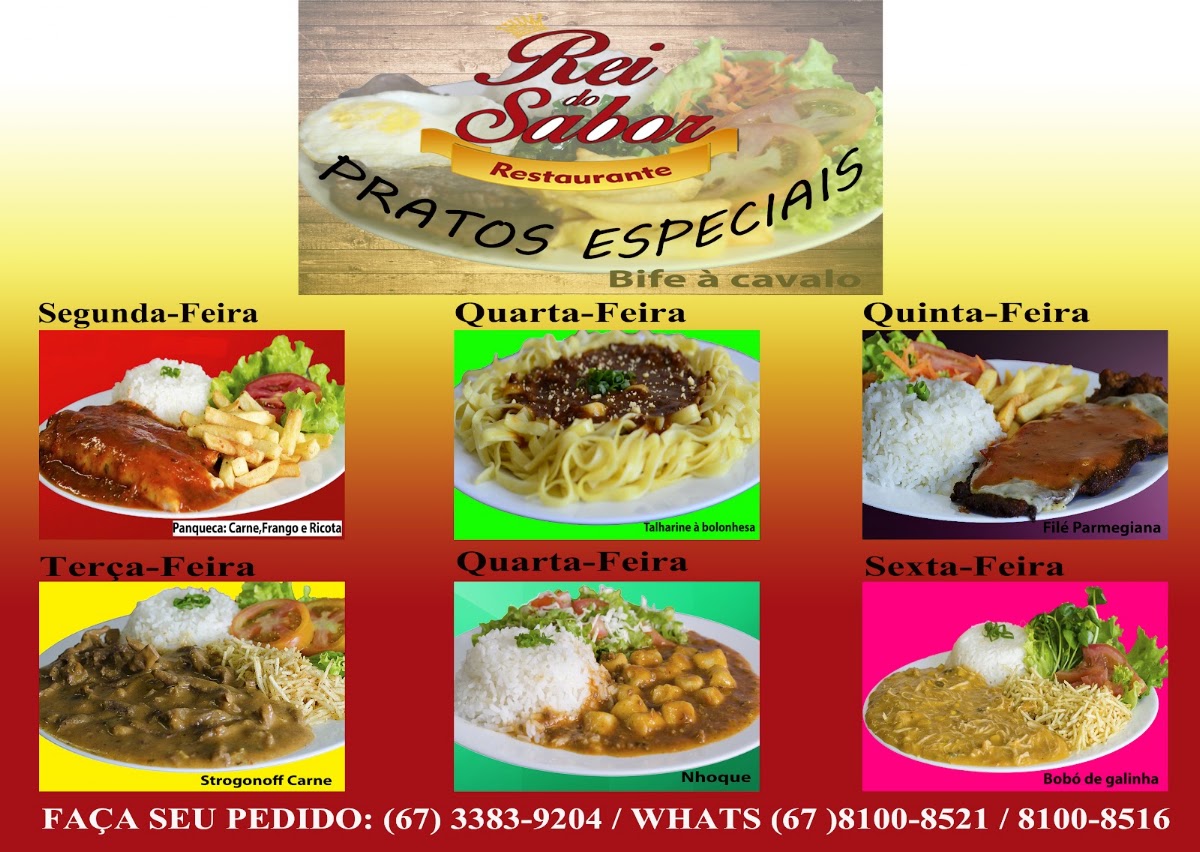 Marmitaria - Restaurante Rei do Sabor menu board
