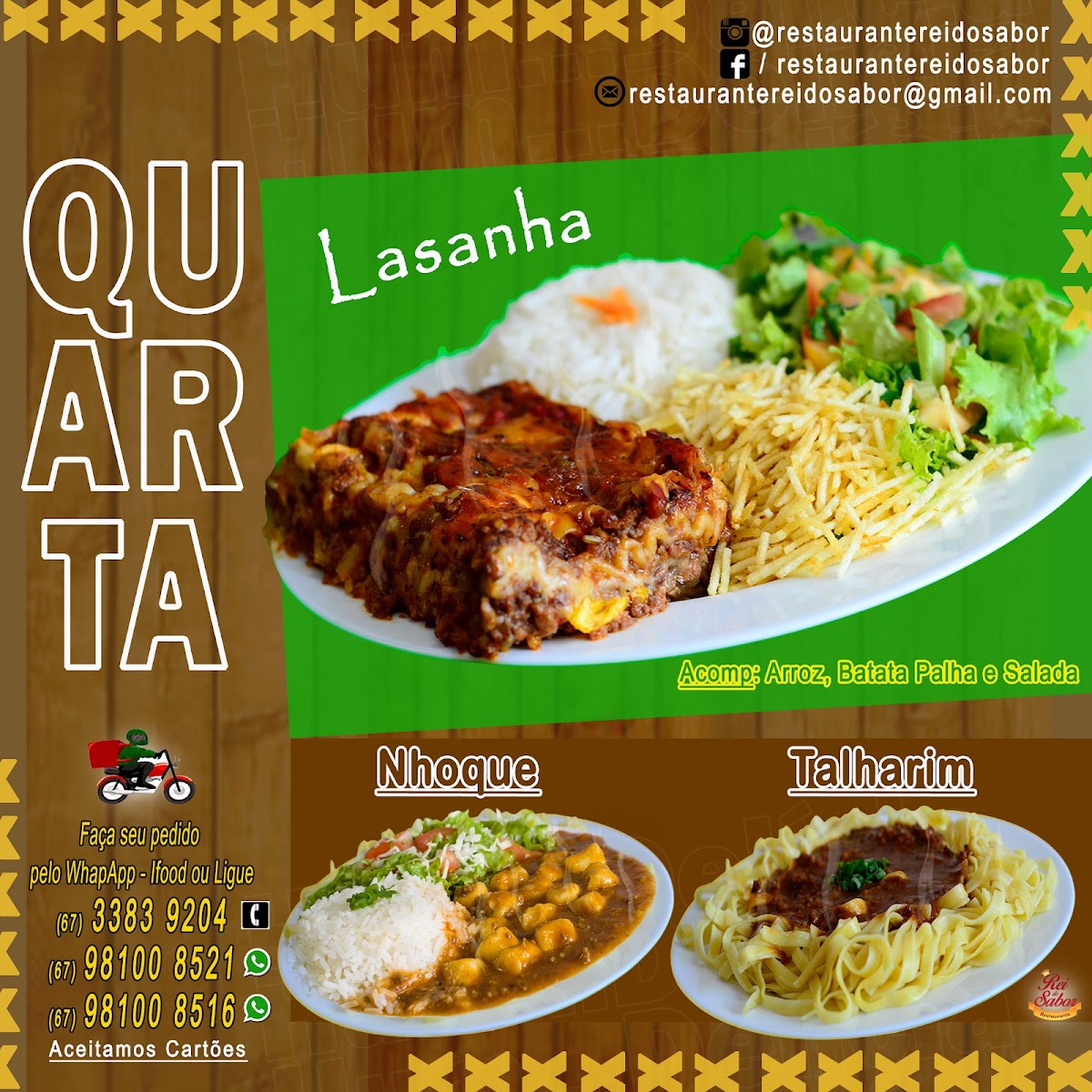 Marmitaria - Restaurante Rei do Sabor menu board