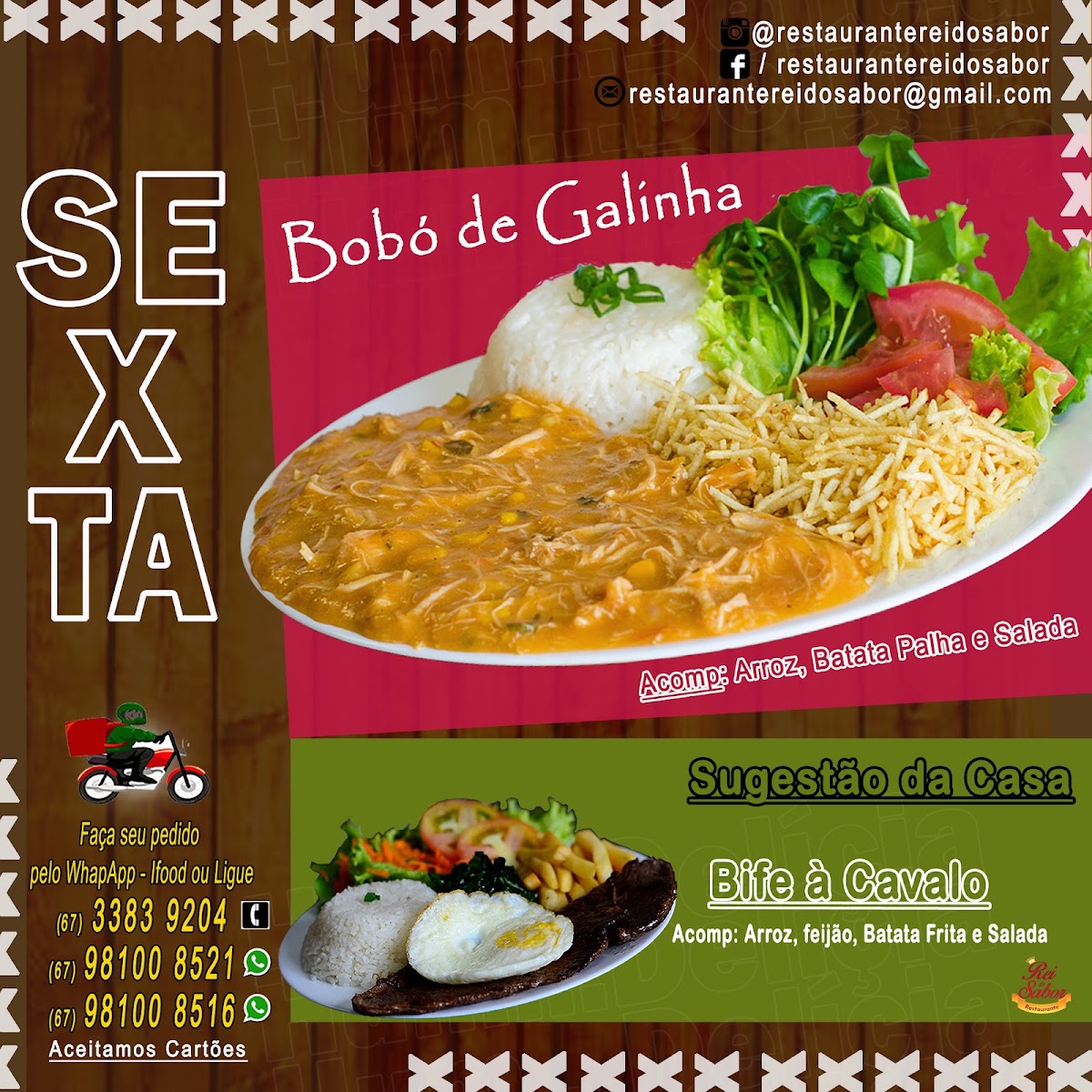 Marmitaria - Restaurante Rei do Sabor menu board