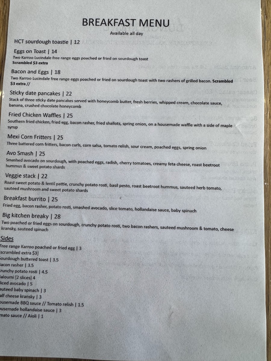 Nalou Kitchen menu board