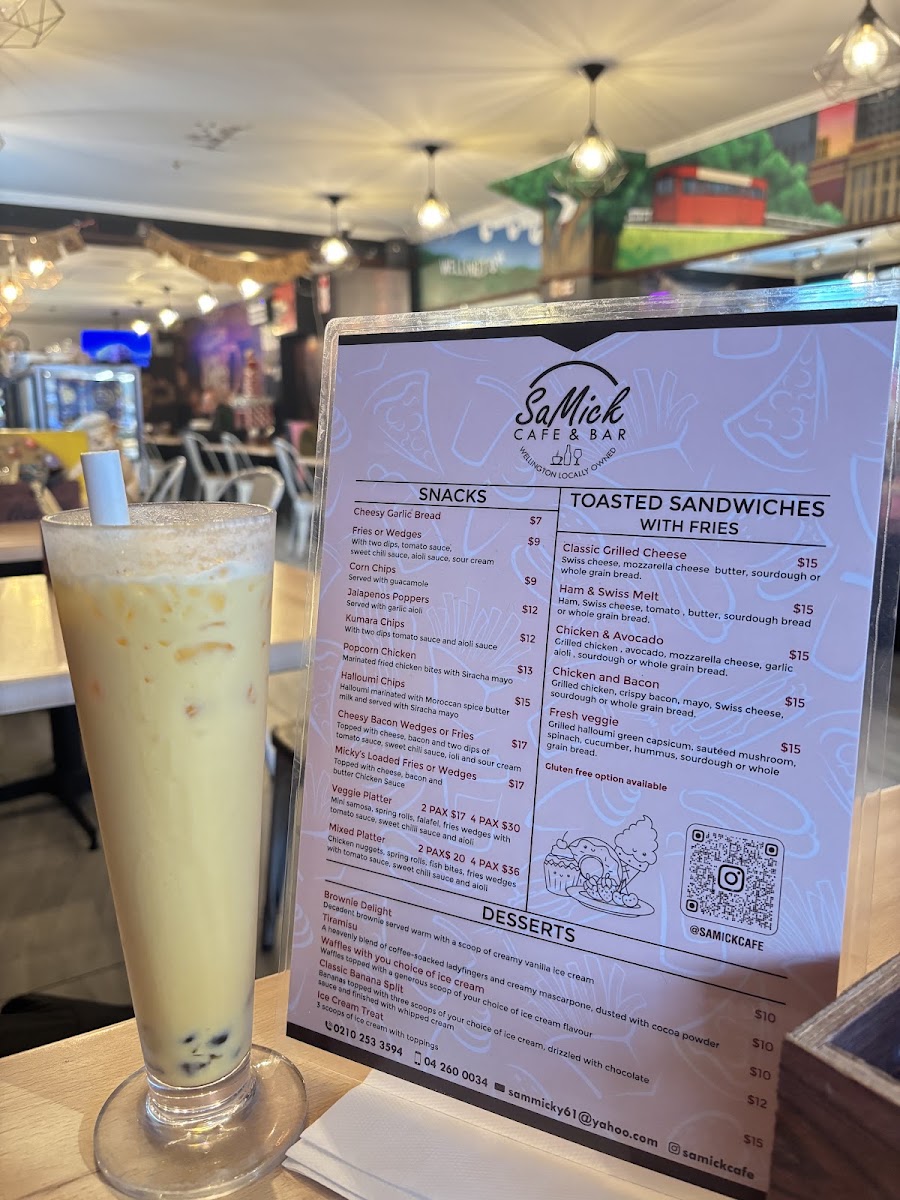 SaMick Cafe & Bar menu board