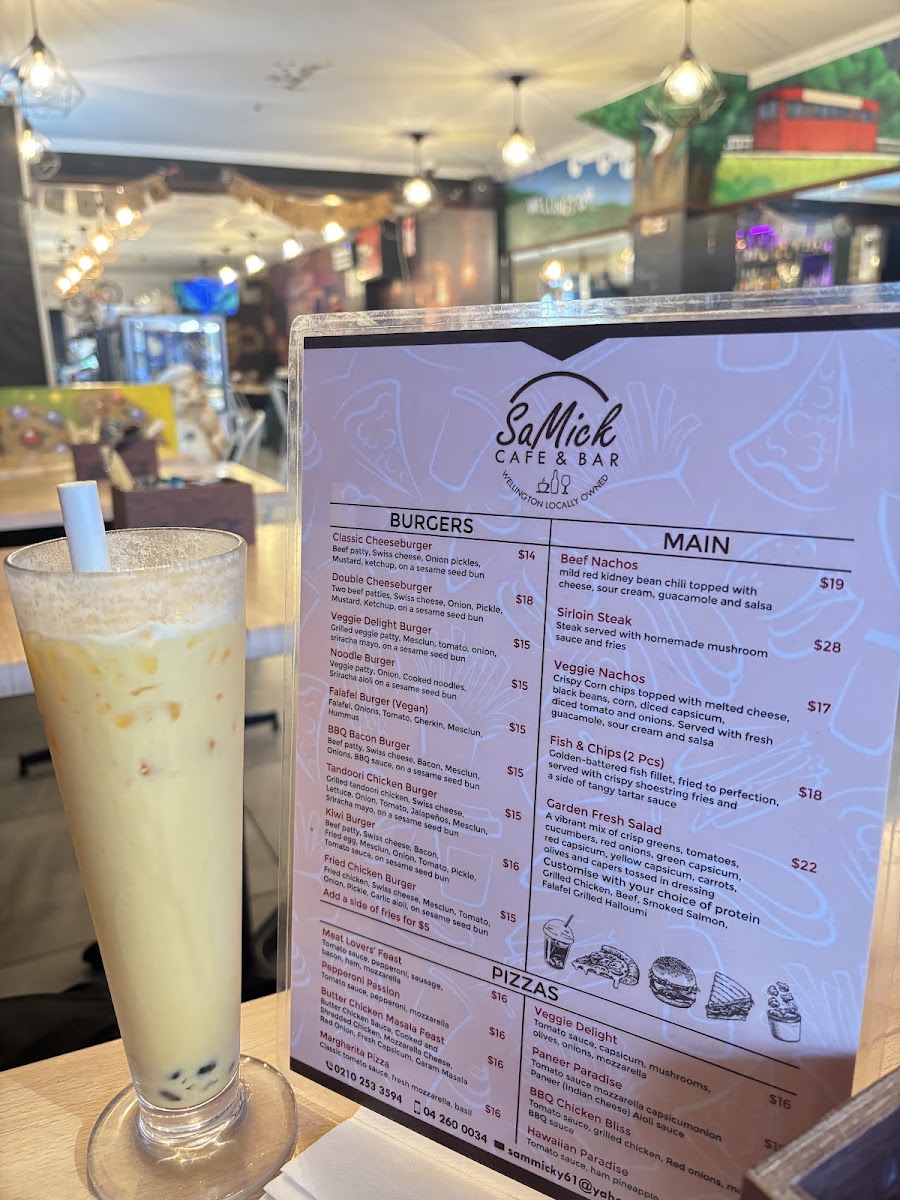 SaMick Cafe & Bar menu board