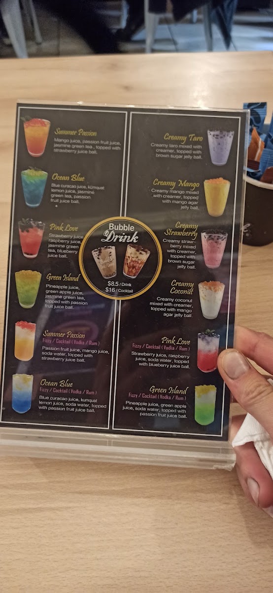 SaMick Cafe & Bar menu board