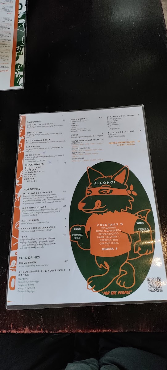 Outlaw Canterbury menu board