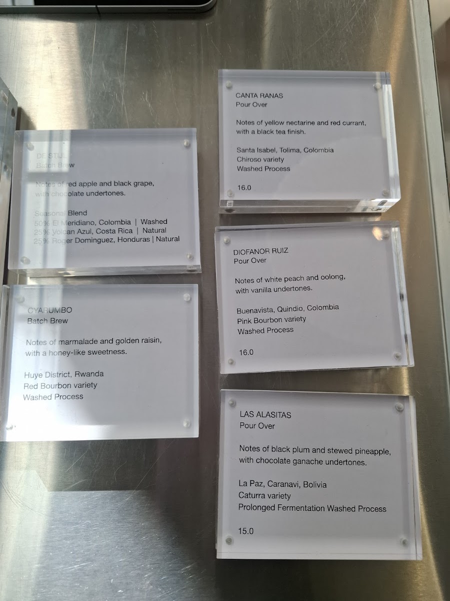 BENCH COFFEE CO. Roastery menu board