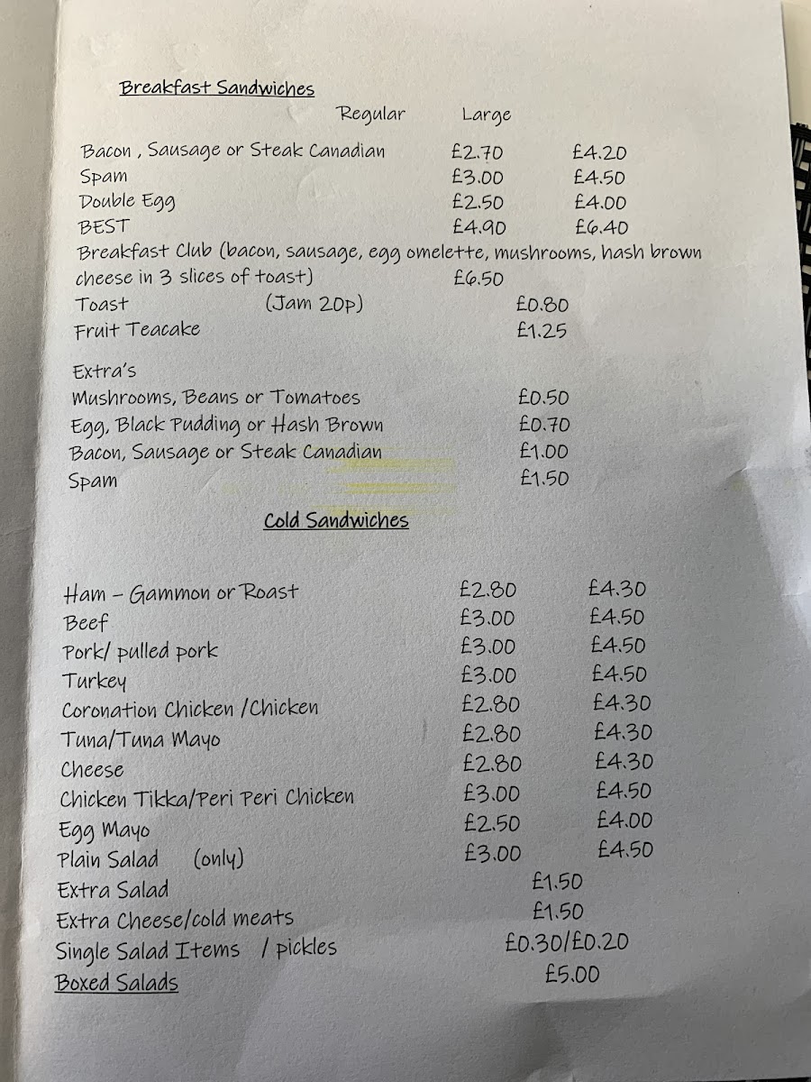Tracy's Kitchen menu board