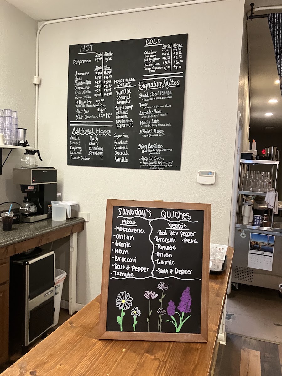 The Shanty Cafe menu board