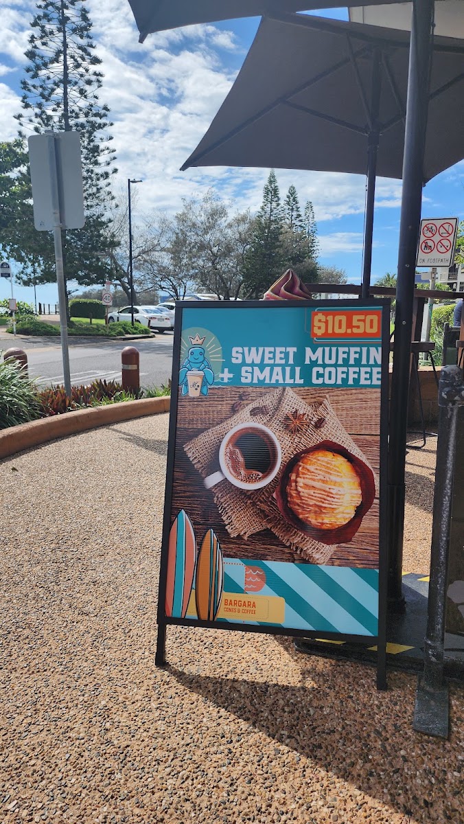 Beach Treats Bargara menu board