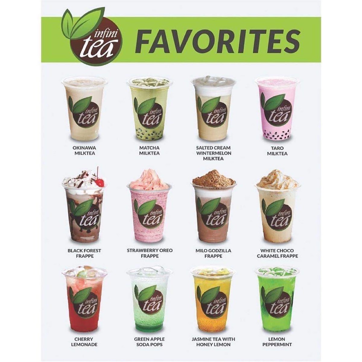 Infinitea Session menu board