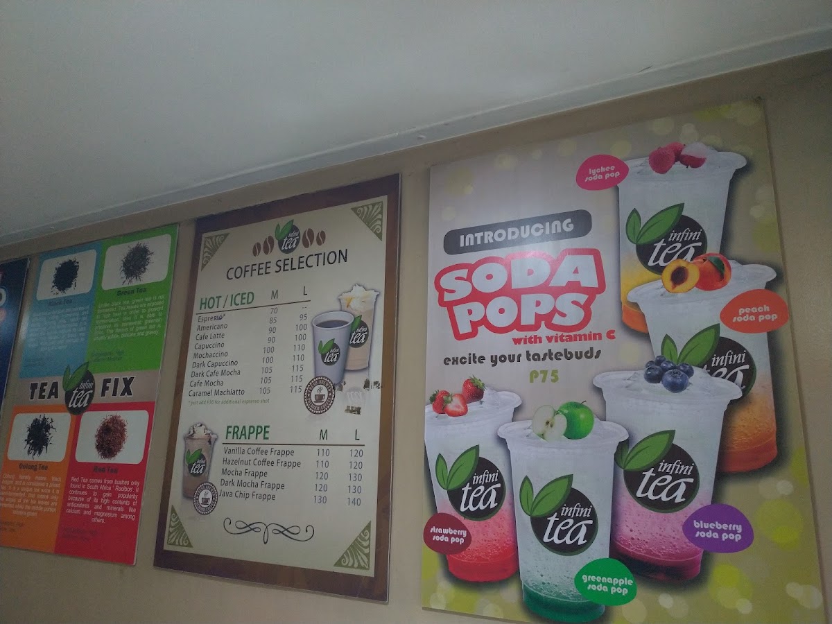 Infinitea Session menu board