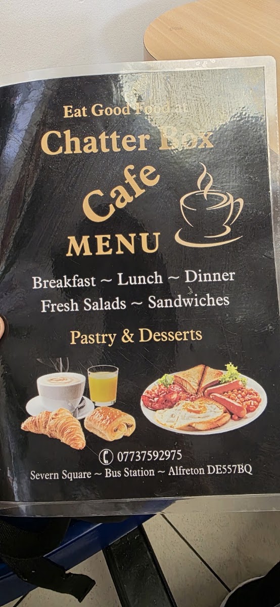 Chatter Box Cafe menu board