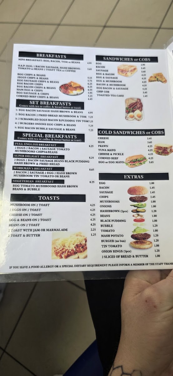 Chatter Box Cafe menu board