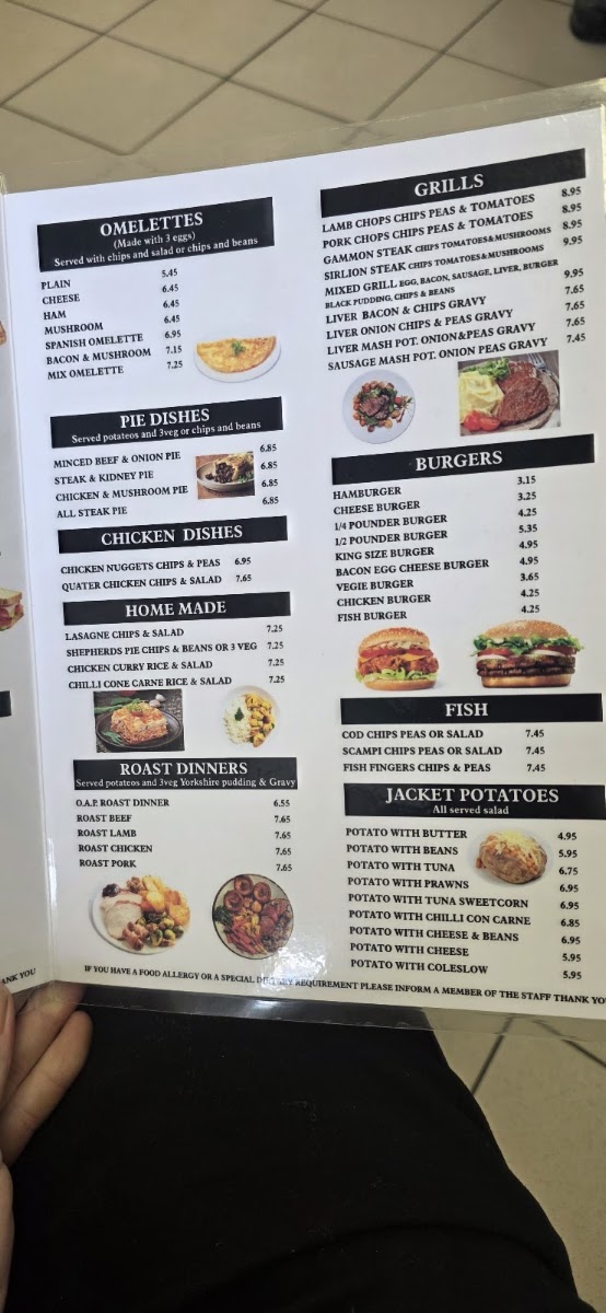 Chatter Box Cafe menu board