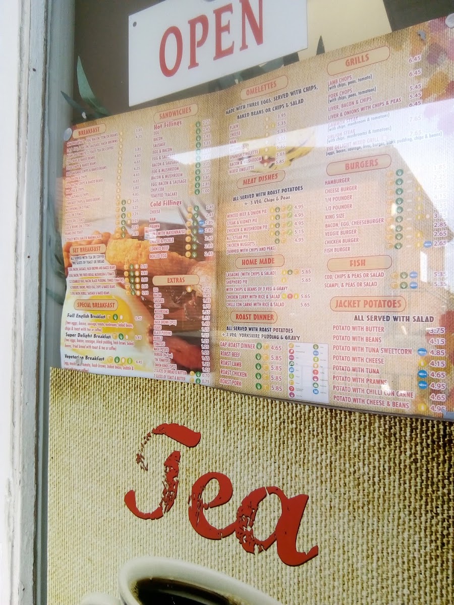 Chatter Box Cafe menu board