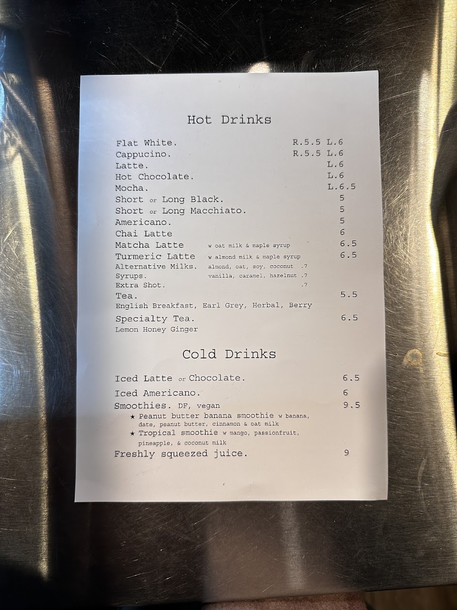 Marmolada Cafe menu board