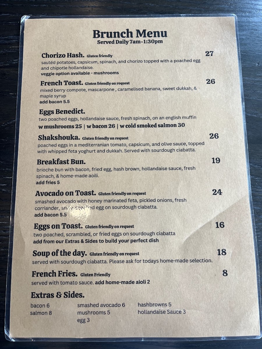 Marmolada Cafe menu board