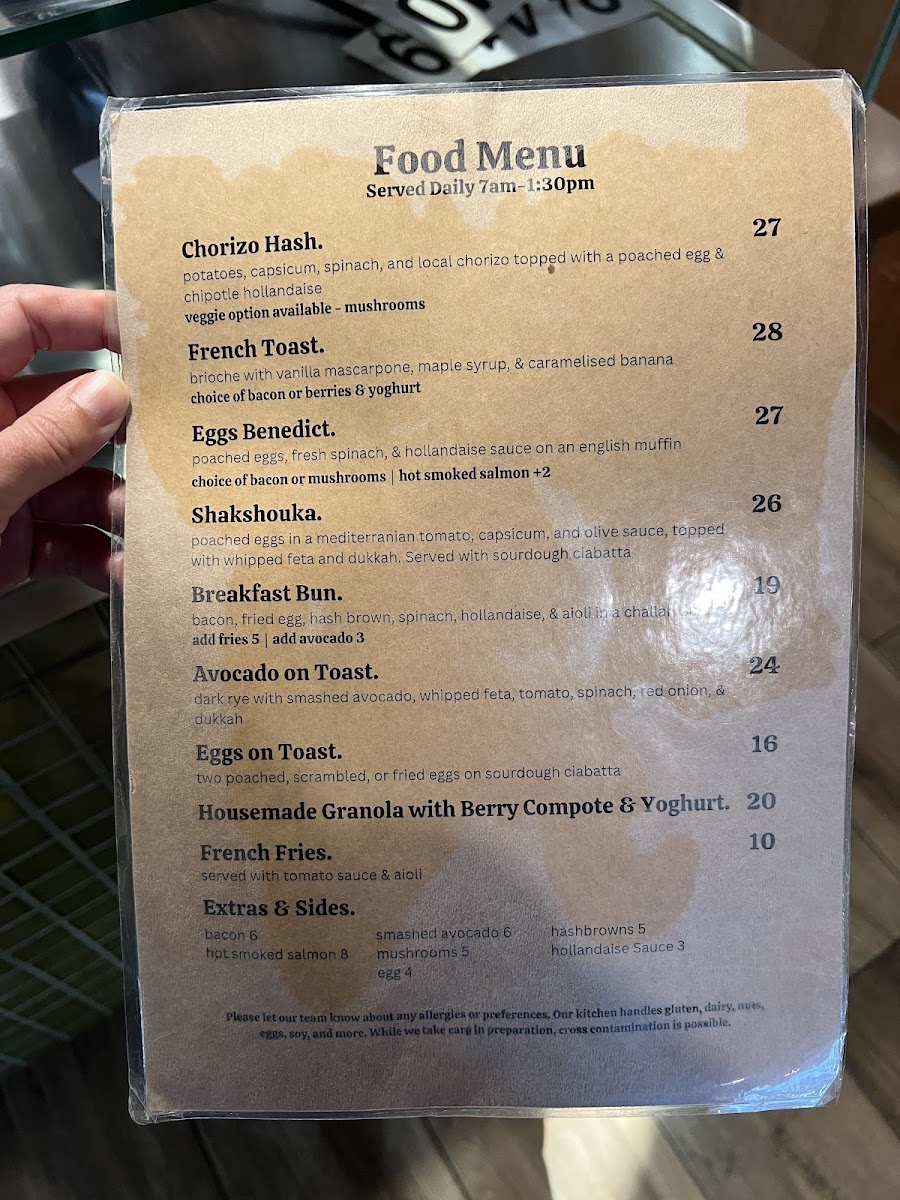 Marmolada Cafe menu board