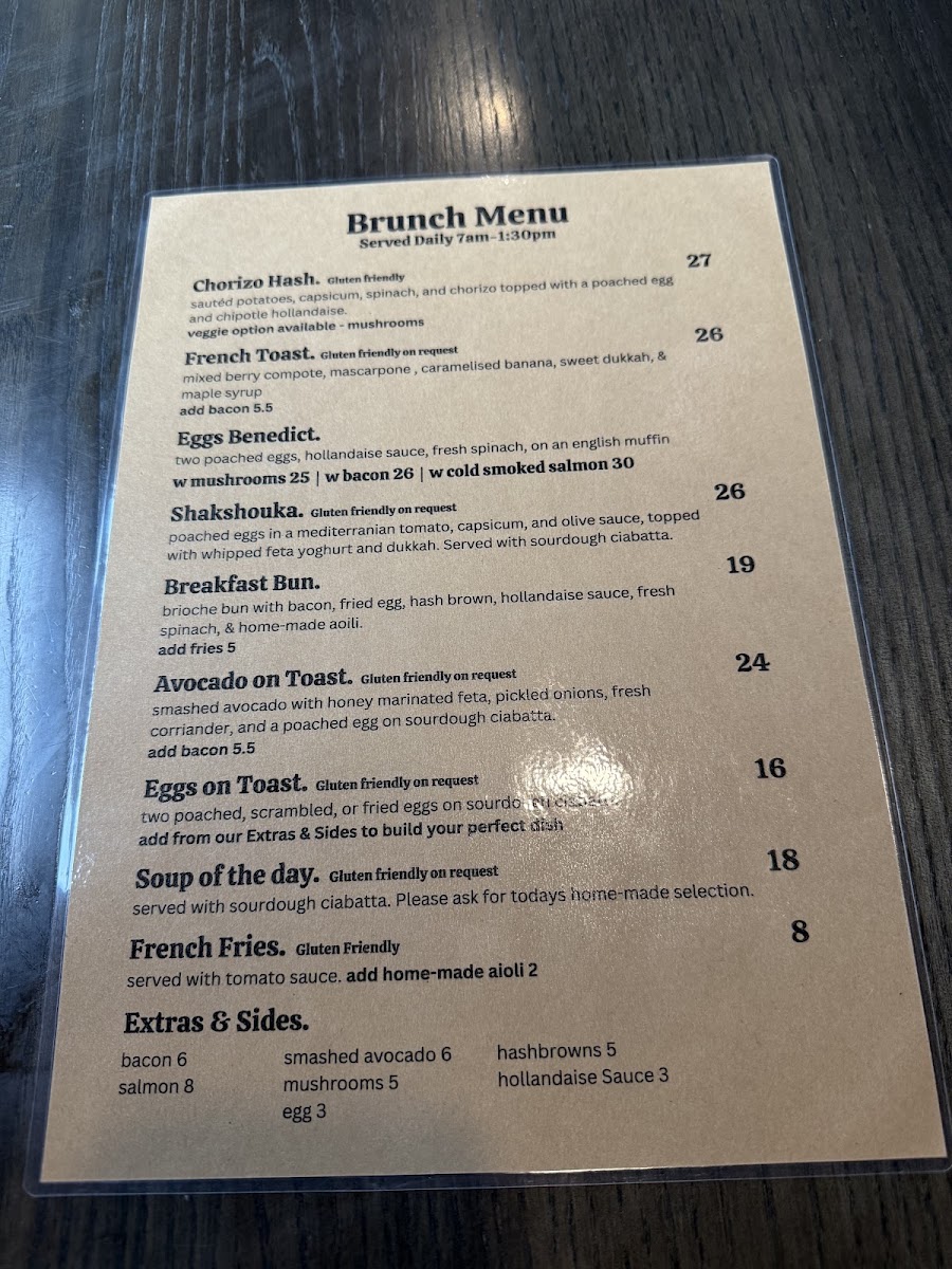 Marmolada Cafe menu board