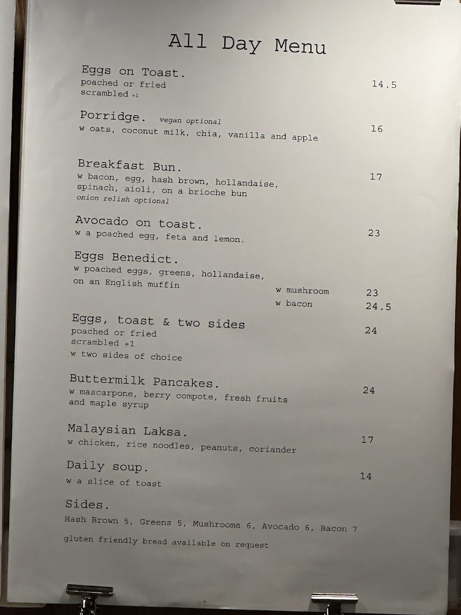 Marmolada Cafe menu board
