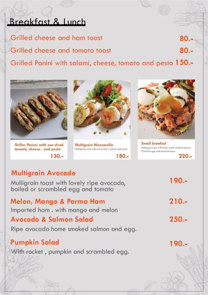 Mochaccino Kitchen menu board