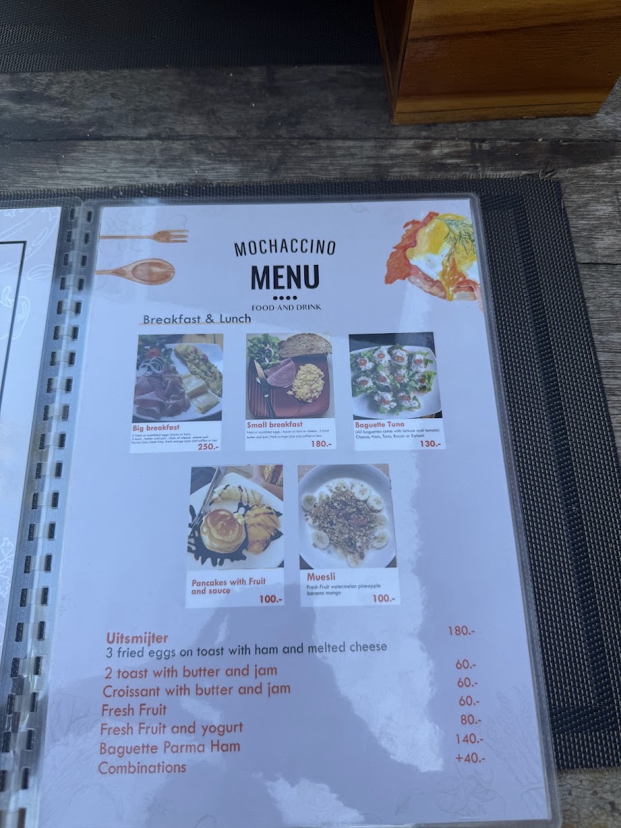 Mochaccino Kitchen menu board