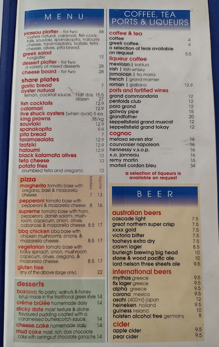 Bistro 19 menu board