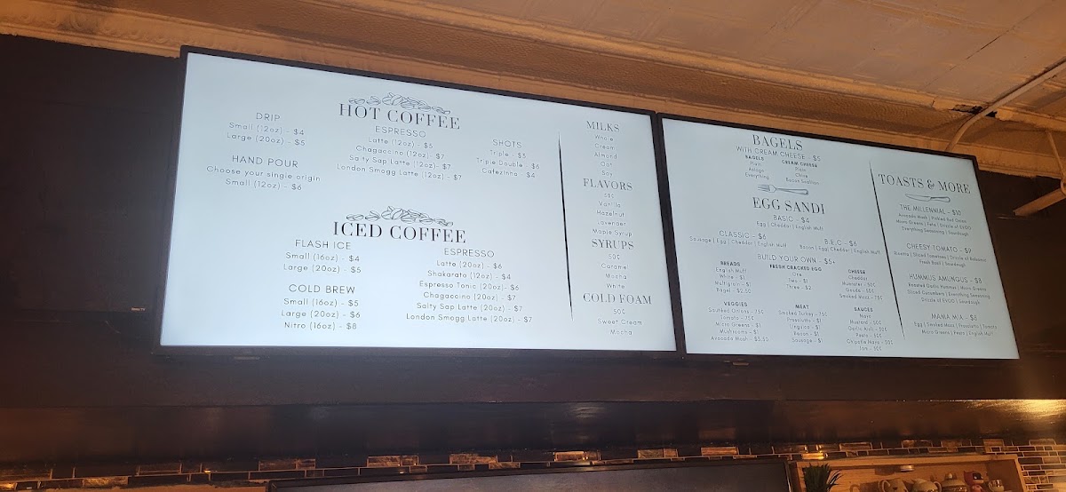 Seed Cafe and Espresso Bar menu board