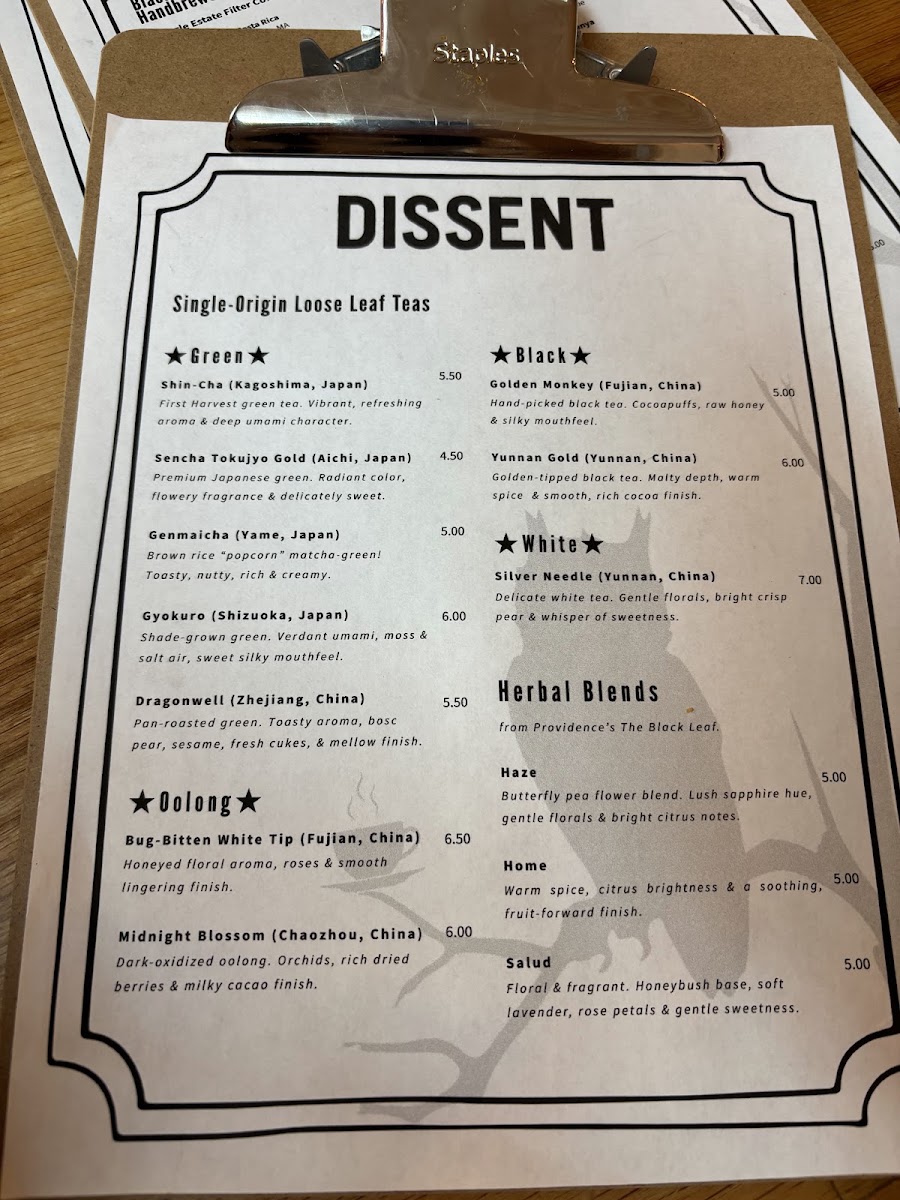 Seed Cafe and Espresso Bar menu board