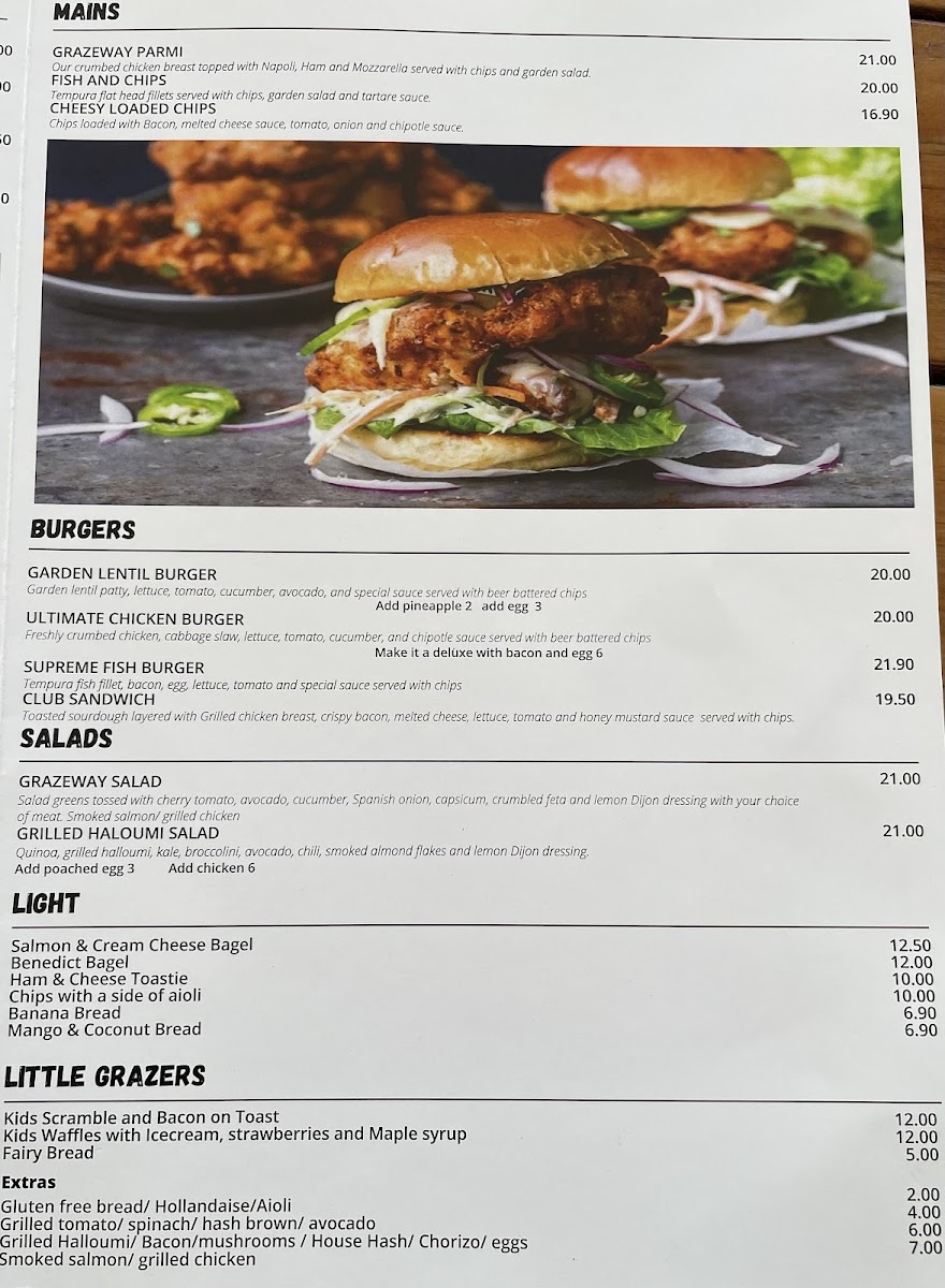 Grazeway menu board