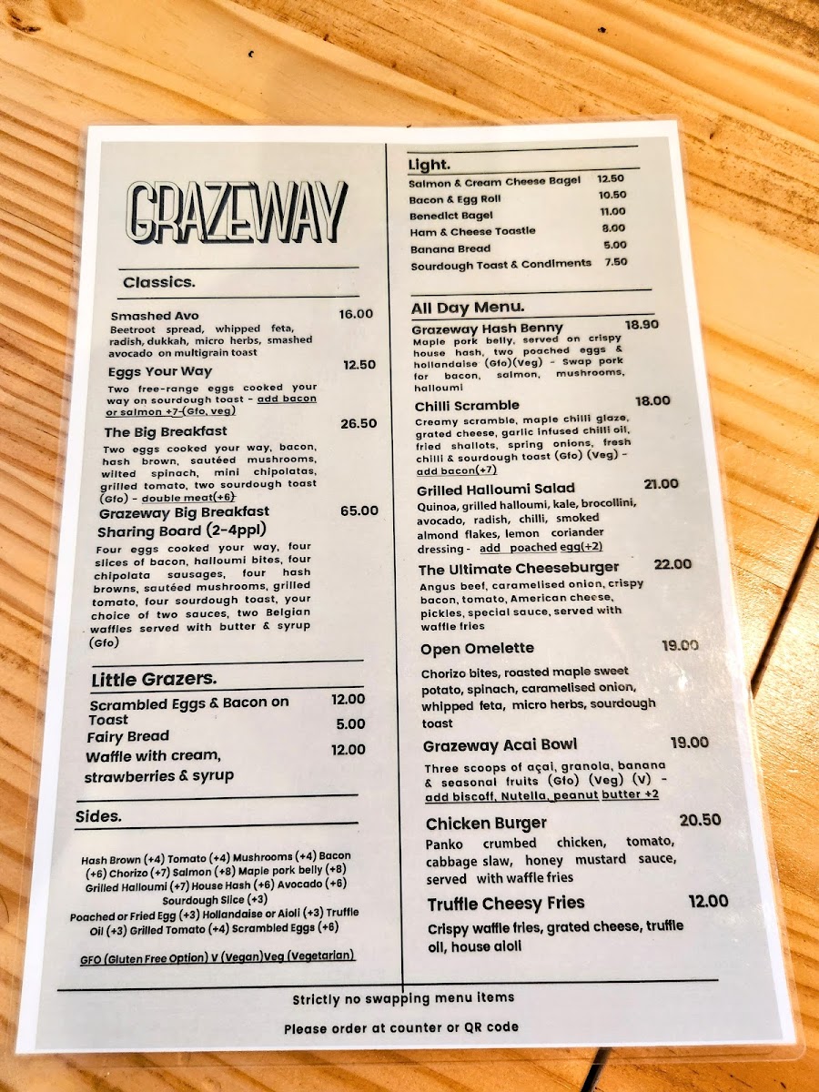 Grazeway menu board