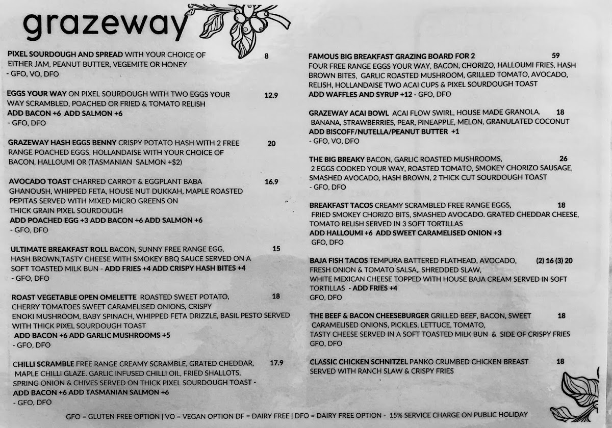 Grazeway menu board