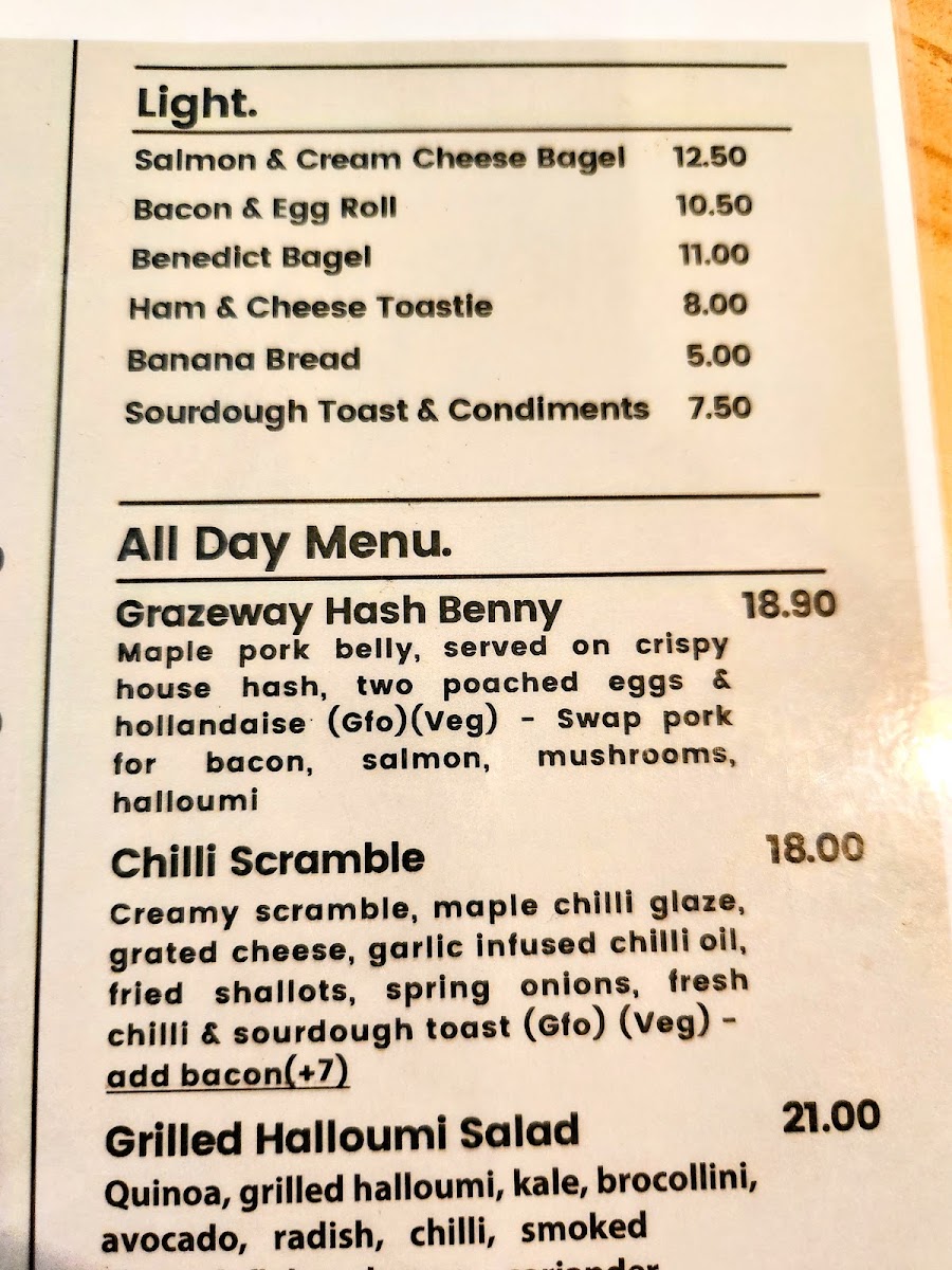Grazeway menu board