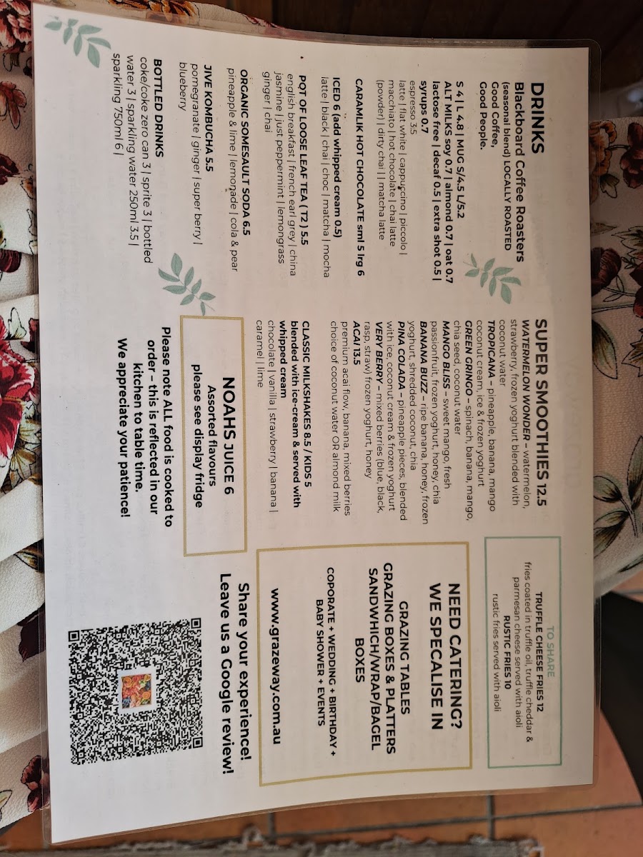 Grazeway menu board