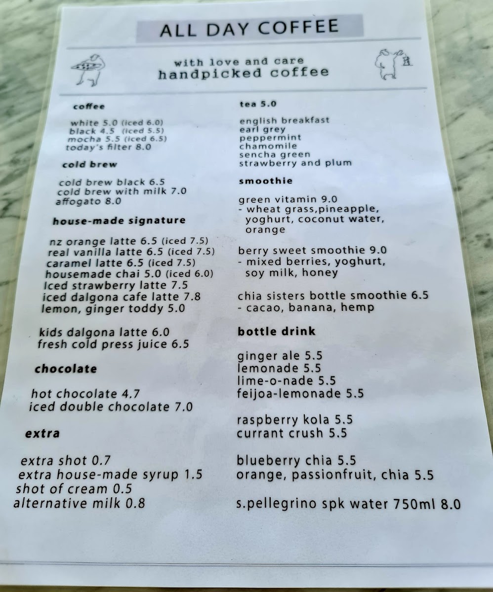 Handpicked coffee roaster menu board