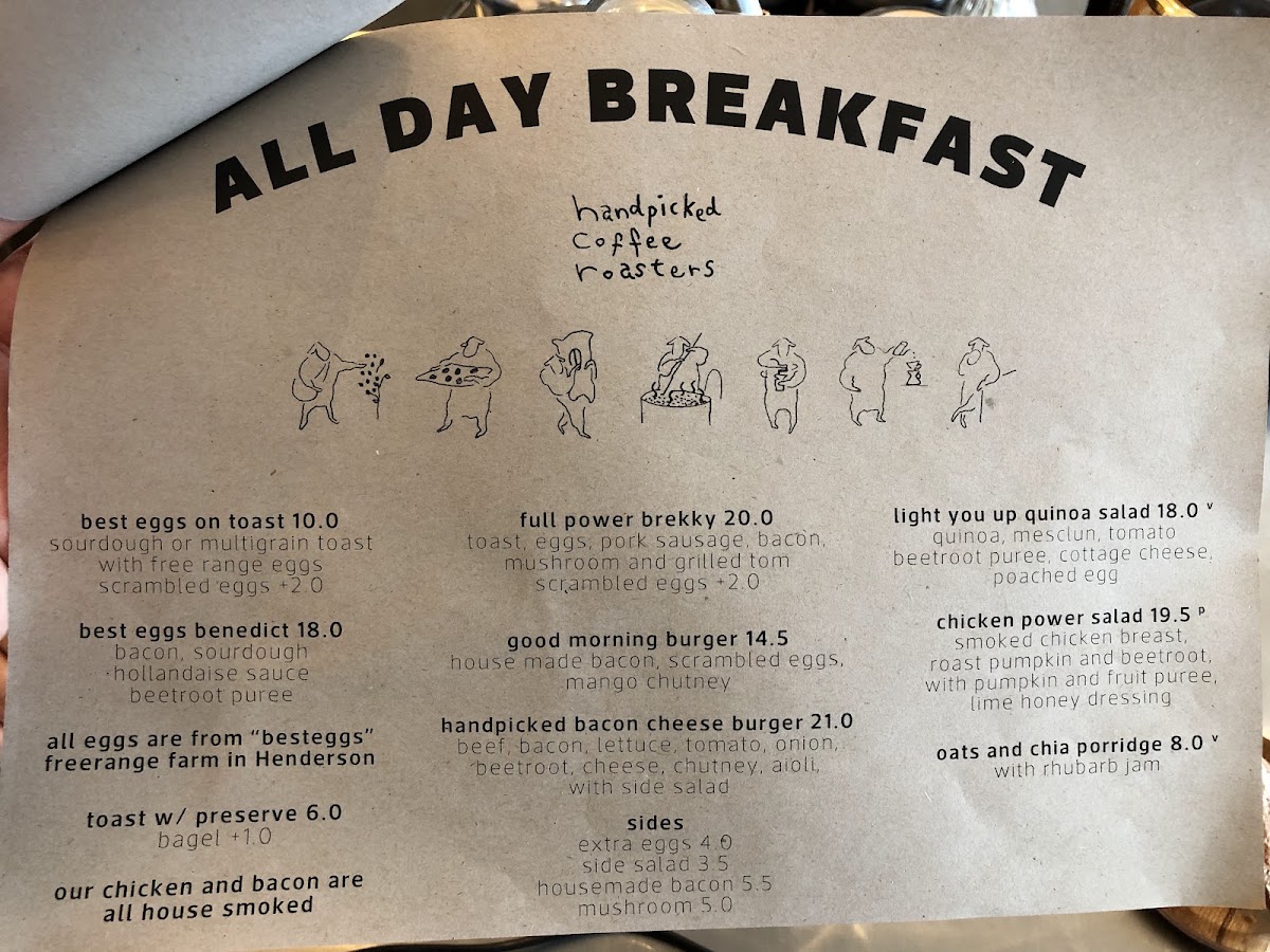 Handpicked coffee roaster menu board