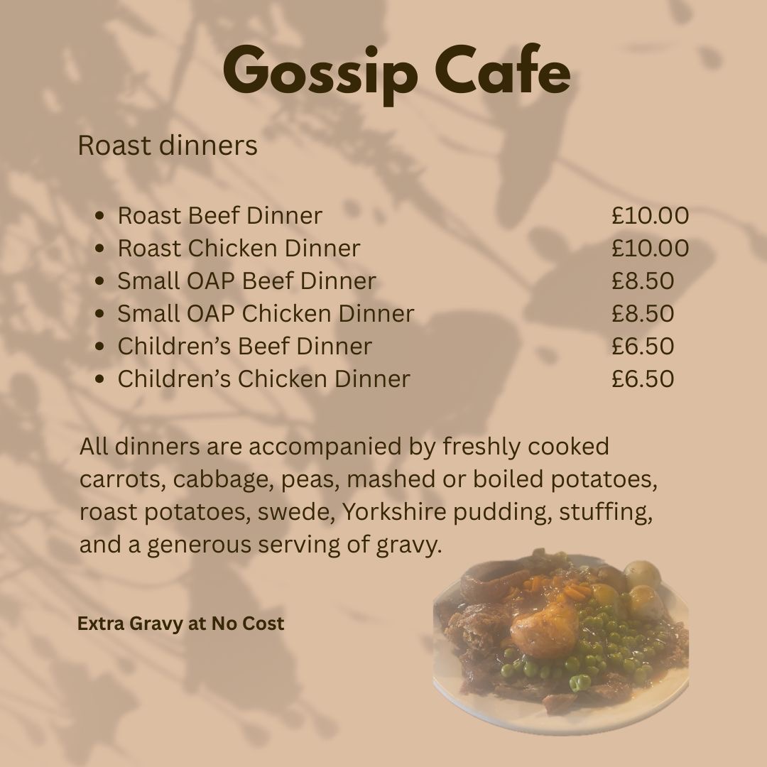 Gossip Cafe menu board