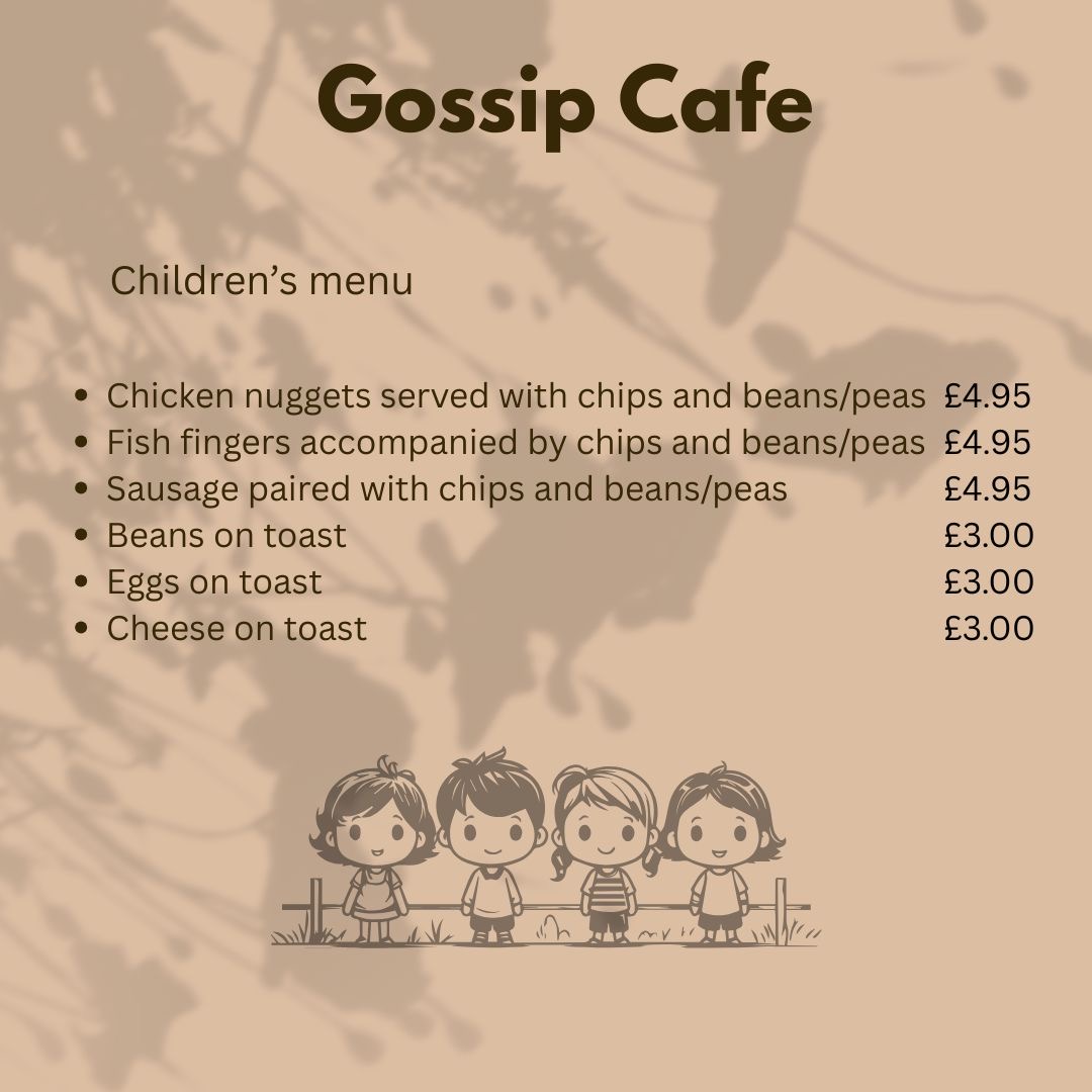 Gossip Cafe menu board