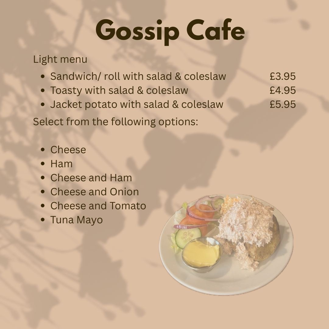 Gossip Cafe menu board