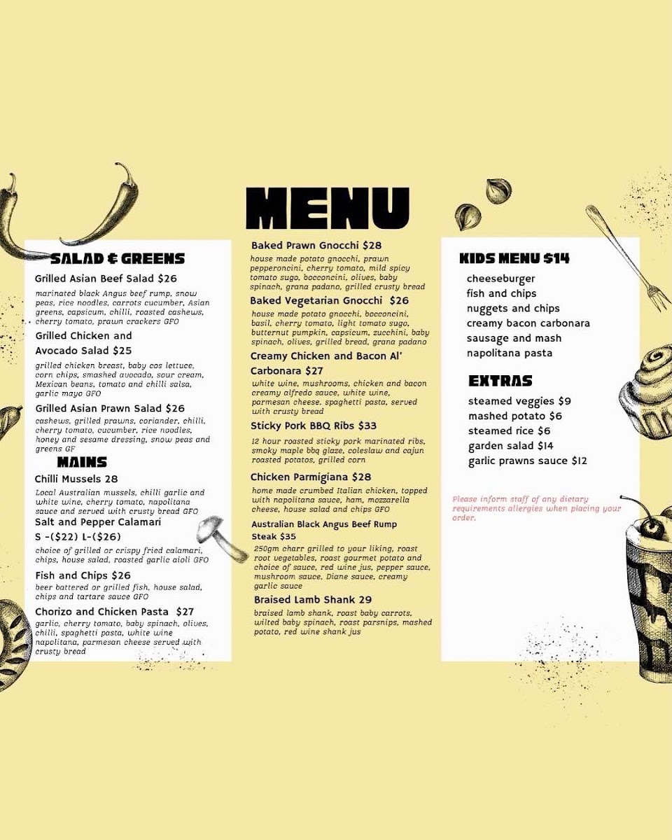 Side Street Cafe menu board