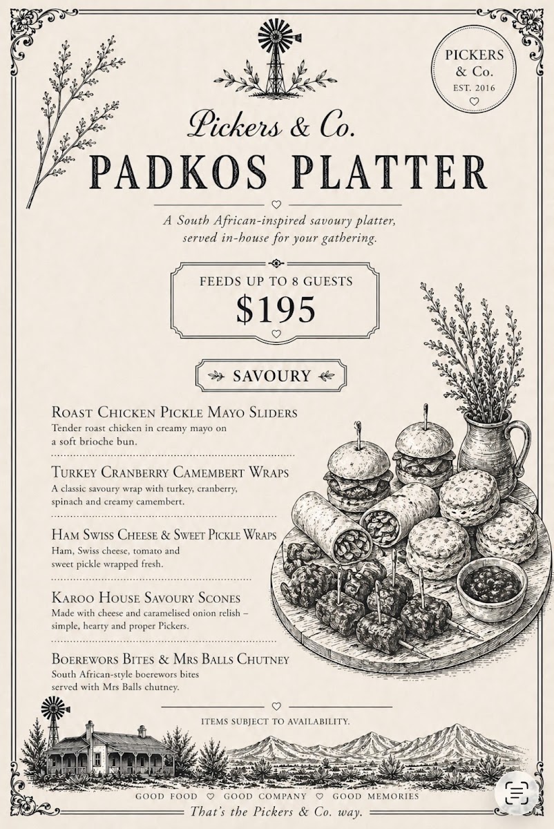 Pickers & Co menu board