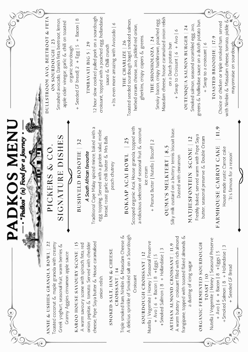 Pickers & Co menu board